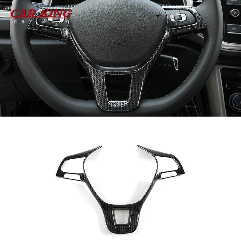 For Volkswagen VW Passat B8 2016 2017 2018 ABS Matte/Carbon fibre Car Steering wheel Button frame cover trim car styling 1pcs