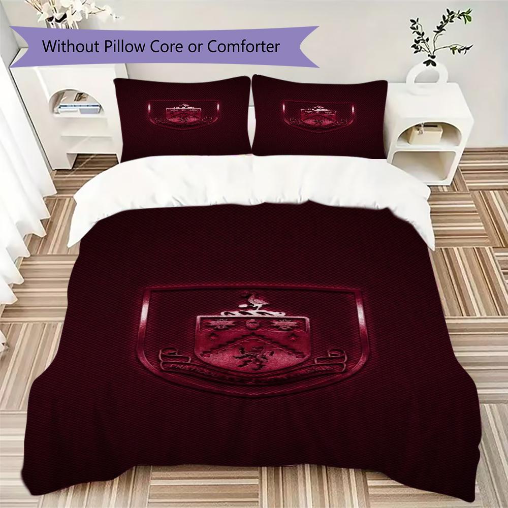 Burnley Fc Pattern Bedding Uilt Set Uilt Cover Pillowcase Home Decoration Birthday Gift (1*duvet Cover + 2*pillowcase Without Core)