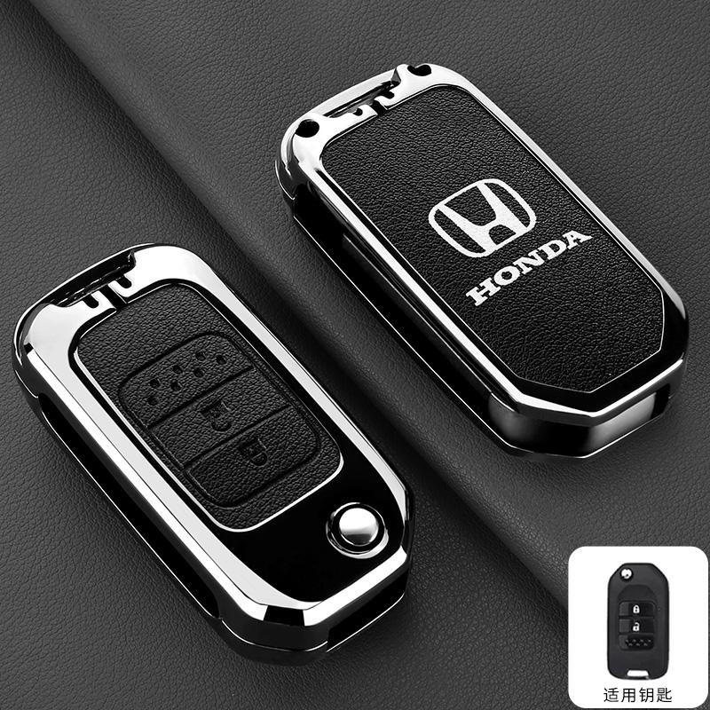 

Leather Car Remote Key Case Fob Cover For Honda Civic 4d 9th Gen 10 Accord XRV Life Jazz Crv Fit CR-V Crider Keychain Accessory