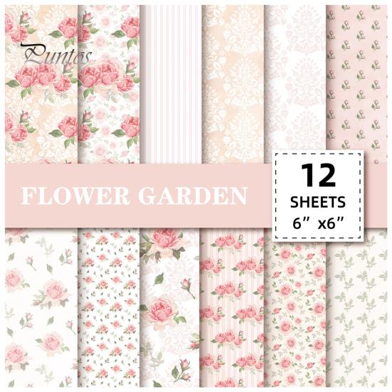 

12 шт., винтажная бумага для журналов, элегантная бумага для скрапбукинга с цветочным узором для DIY, принадлежности для рукоделия E