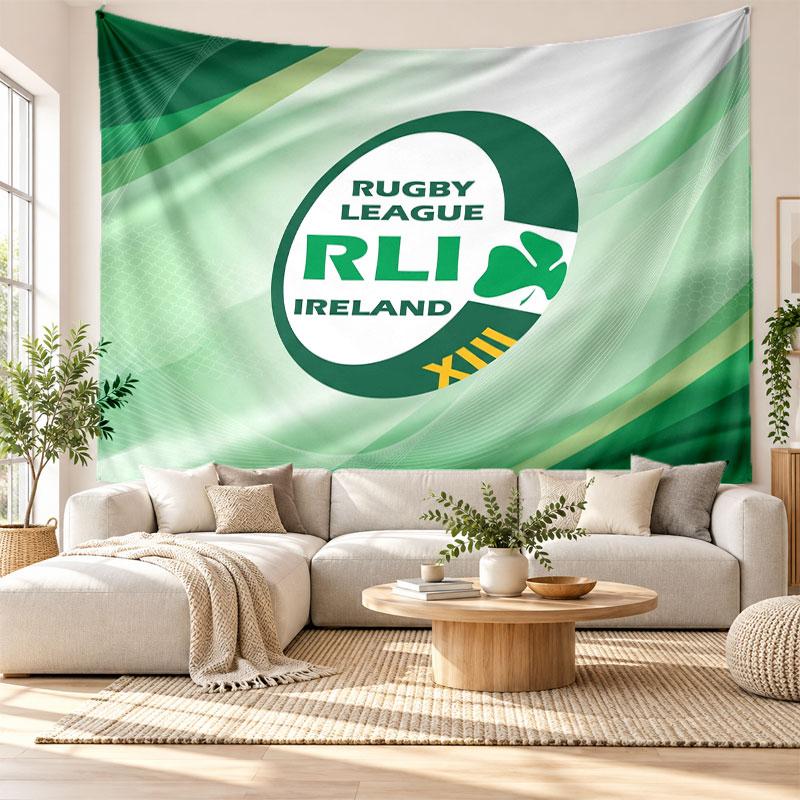 Ireland Rugby Wall Tapestry, Soft Fabric Wall Hanging, Decorative Backdrop For Bedroom Home Wall Art