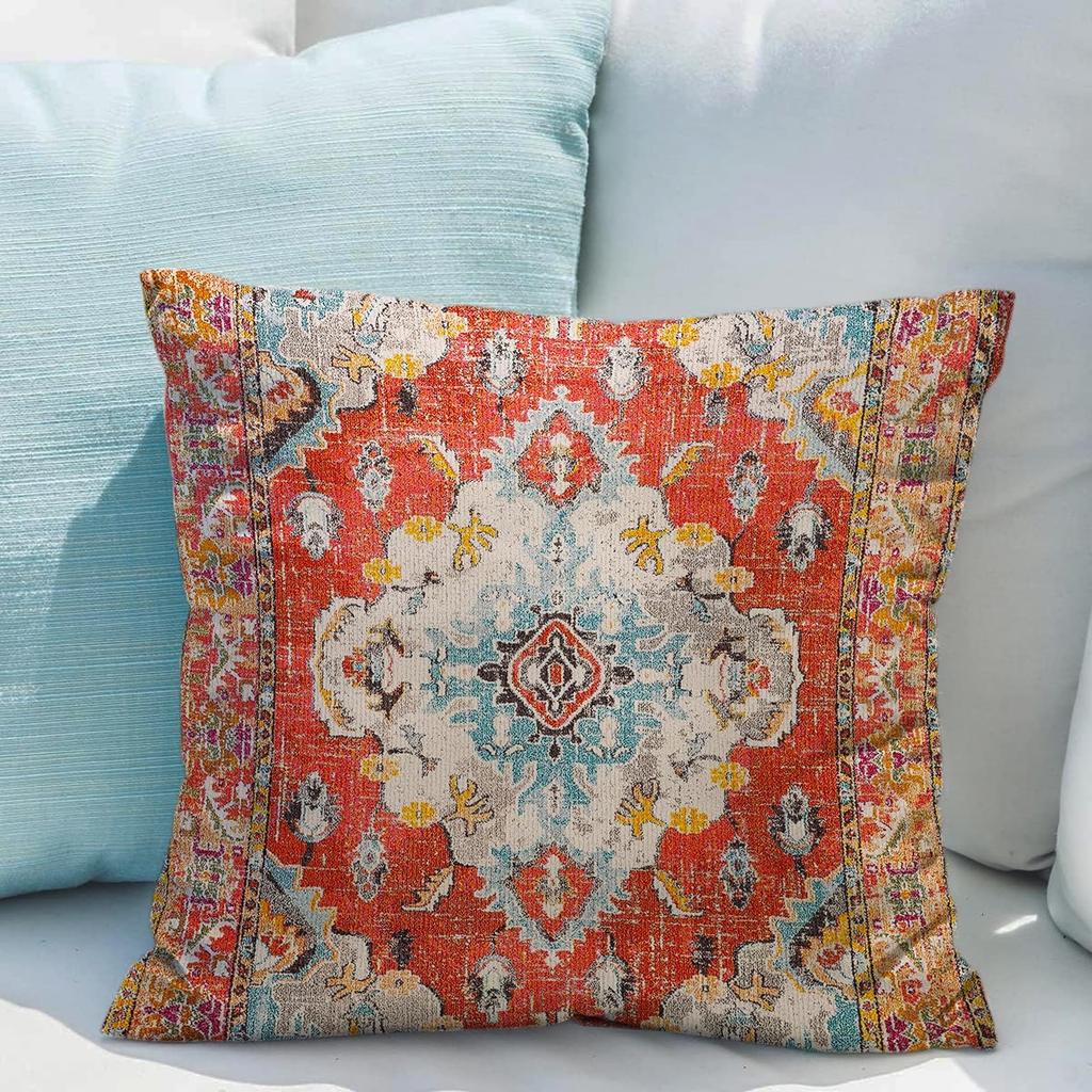 2 Pack Bohemian Mandala Pillow Covers Double Sided Print Floral Cushion Cases Home Decor For Sofa Bedroom Living Room