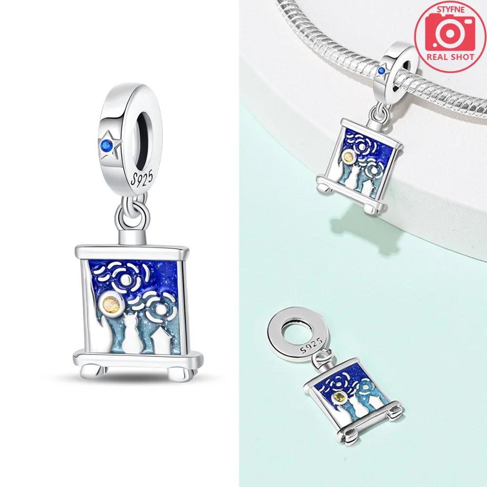 Elegant Copper Original Color Oil Painting Board Crayons Beads Fit Bracelet Charms Women Jewelry Diy Accessory Gift