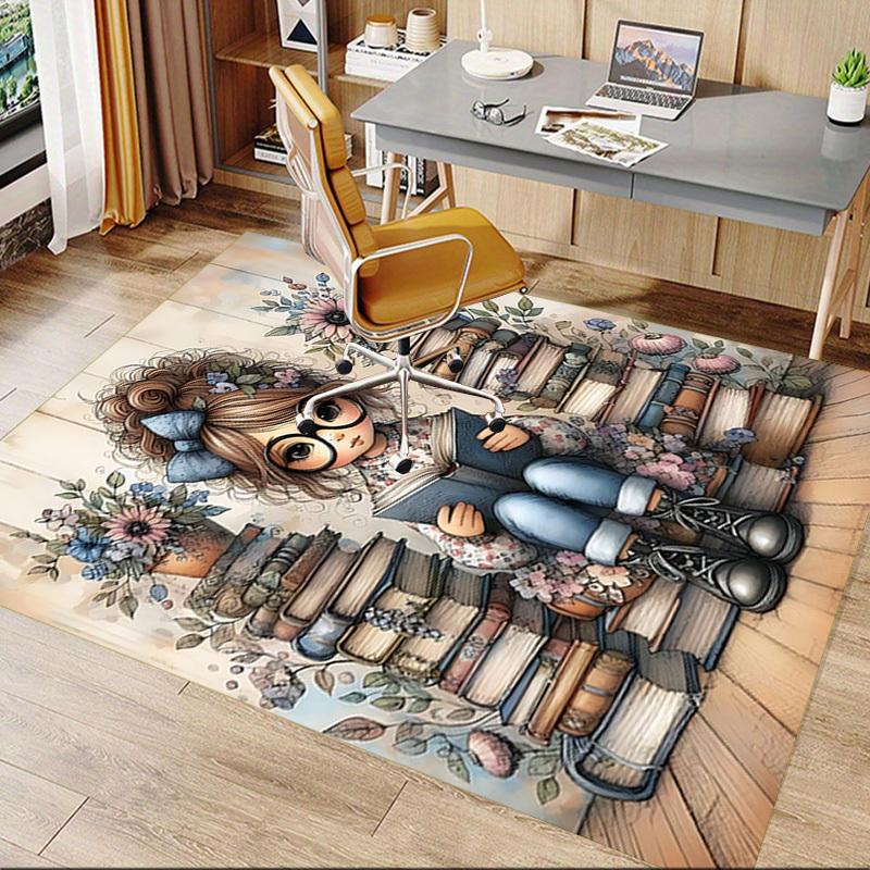 1PC girl books Extra Large Non Slip Floor carpet, Office, family, bedroom, Studio Large Area Rug Indoor Rugs