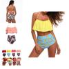 Premium Quality Swimwear Fashion Falbala Women High-waisted Bikini Set For Stylish Comfort