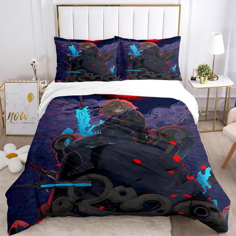 3pcs Heroic Warrior Amidst Stormy Skies Quilt Cover Set - Soft & Comfortable Polyester Fabric, All-Season Breathable Comforter Set For 1 Quilt Co