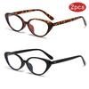2pcs Vintage Cat Eye Glasses Women Anti Blue Light Eyewear Stylish Unisex Frame Trendy Brand