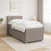 Box Spring Bed with Mattress and Headboard Taupe 80 X 200 Cm Fabric