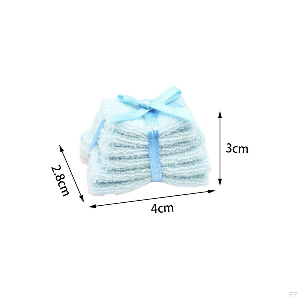 Dollhouse Accessories Doll House Towels Set Simulation Towel Model for 1/6 1/12 Scale