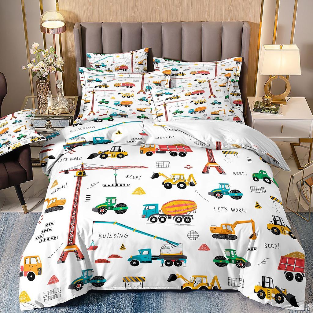 Children'S Cartoon Animal Panda Dog Toy Car Bedding 3D Digital Printing Three-Piece Set