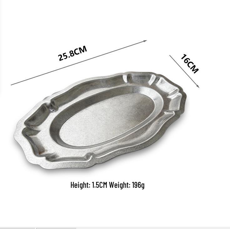 304 Stainless Steel Retro Lace Oval Fruit & Dessert Bowl for Restaurants & Hotels