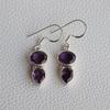 Natural Amethyst Earrings, 925 Sterling Silver Earrings, Gift for her, February Birthstone, Gemstone Earrings, Dual Stone Earrings