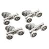 4 Piece Twin Shower Door Roller Set for Sliding Glass Doors with 5mm 6mm Wheel Width and 10mm 14mm Minimum Glass Hole Size