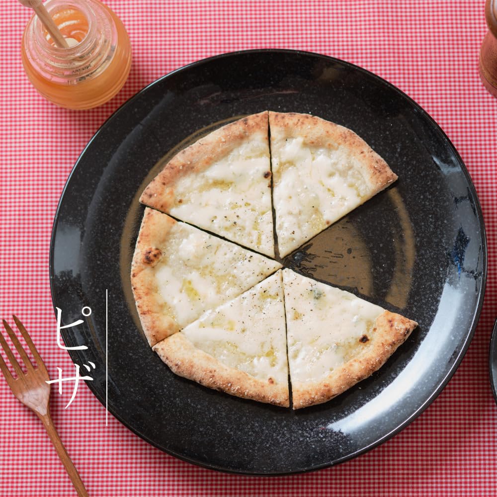 Official YAMATSU STANDARD 28cm Dinner Plate, Large, Main Dish, Dishwasher and Microwave Safe, Ceramic, Lightweight, Black, OC1 3308