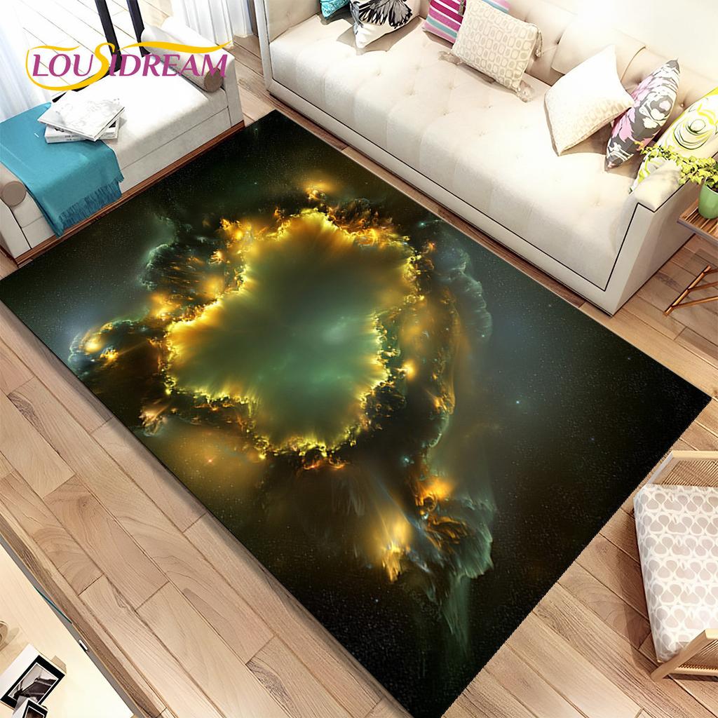 Galaxy Universe Space Stars Area Rug,Carpet Rug for Home Living Room Bedroom Sofa Doormat Decor,Kids Play Non-slip Floor Mat HD