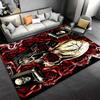 Skull with Red Roses and Guns Design Carpet, Gothic Art Style Decor Suitable for Use As an Anti-slip for Living Room Bedroom Sofas