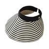 New style open-top shell hat for women, sun hat with open top, UV protection, large brim, striped fisherman hat