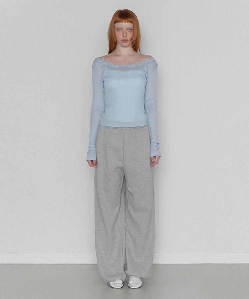 Lense Rs String Wide Sweat Pants Melange Gray