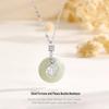 S925 Sterling Silver Slim Waist Ping An Buckle Necklace with Hetian Jade Pendant, Chinese Style Fortune Symbol and Auspicious Clouds Design for Women.