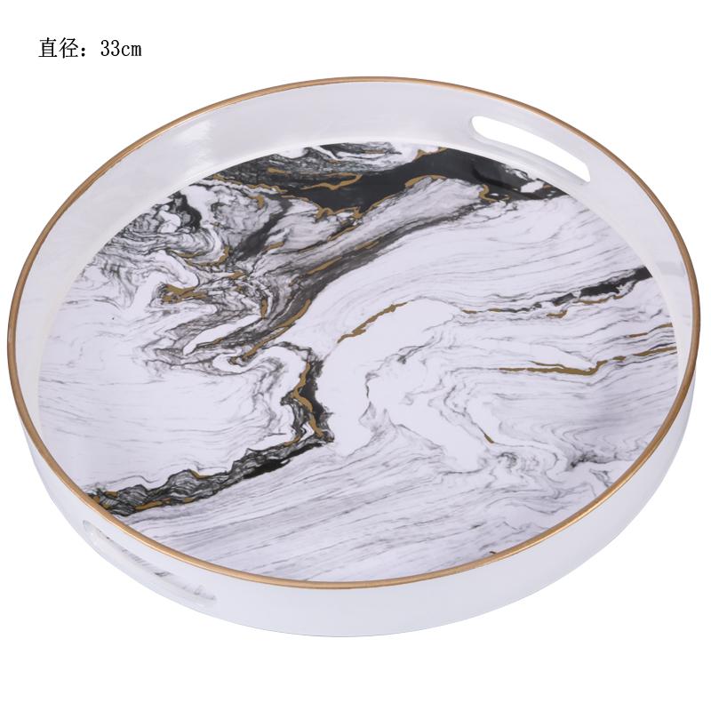 

Nordic Marble Texture Storage Plastic Tray Fruit Food Teacup Home Storage Box Jewelry Necklace Display Tray Home Decoration