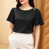 ZANZEA Women Casual Round Neck Summer Short Sleeve Plain Blouse