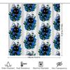 Floral Cat Shower Curtain Botanical Blue Flowers Home Decor Bathroom Set Vintage Nature Art Print Waterproof Fabric