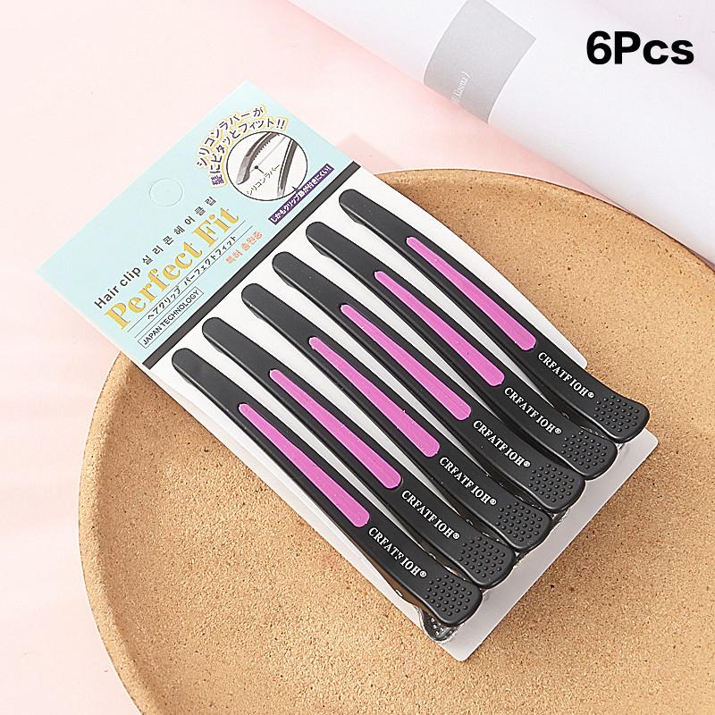 6Pcs Pro Seamless Alligator Clip Hair Clip Barbershop Haircutting Sectioning Hairpin Salon Household Beauty Styling Tools