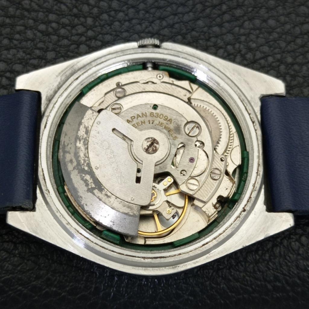 AUTOMATIC 6309A VINTAGE SEIKO 5 JAPAN MENS BLUE COLOR DIAL WATCH a701432-5 R206b-a701432