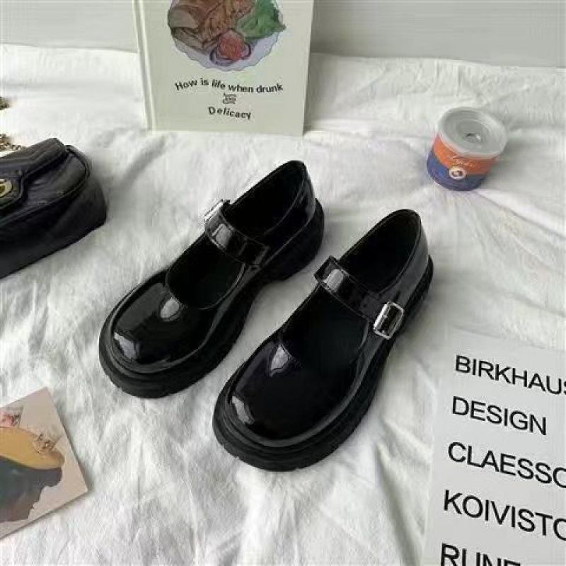 

Женская обувь Ma Lizhen туфли Мэри женские весенне-осенние модные на толстой подошве на толстом каблуке с юбками универсальные маленькие кожаные туфли 40