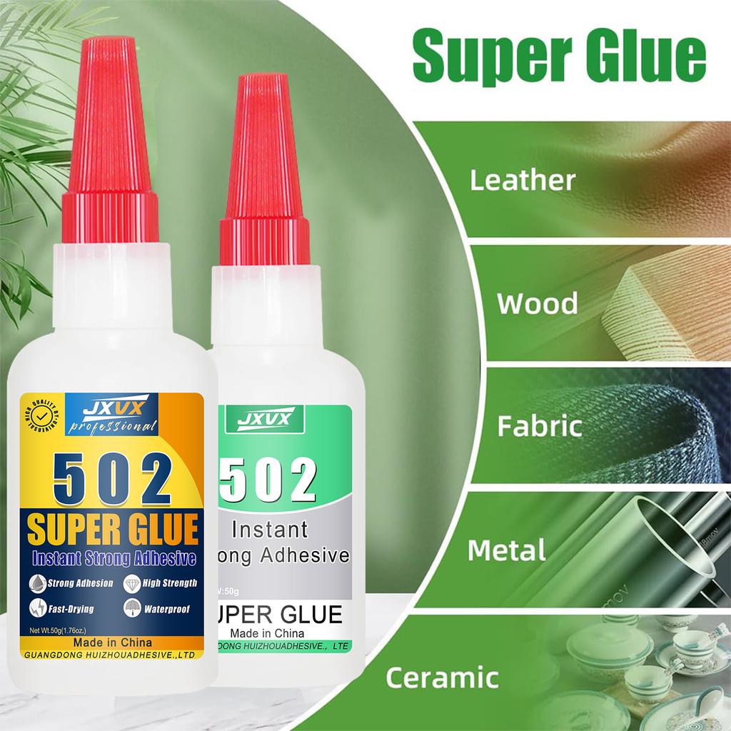 Super Glue 502 Super Adhesive Cyanoacrylate Bonding Agent for Metal, Plastic, Wood, Glass, Ceramic, Leather, Rubber, Handicrafts, DIY,