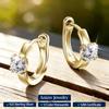 Anziw 5mm 0.5CT D Moissanite Earrings Small Hoops for Women Real 925 Silver Clip Earrings 2025 Classic Daily Wear Fine Jewelry