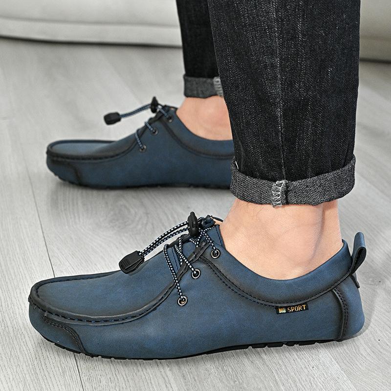 Handgefertigte Lässige Lederschuhe Herren Loafer Bequeme Mokassins Herren Flache Schuhe Übergröße 47 Leder Herrenschuhe
