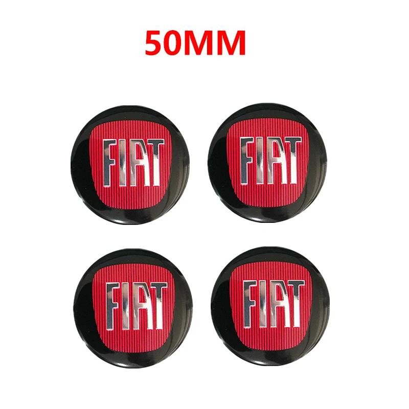 4pcs 56mm 50mm 3D logo car emblem Wheel Center Hub auto Rim refit dust-proof badge covers sticker styling accessories For FIAT
