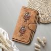 Cute Cow Pattern Long Wallet Fashion Portable Multifunctional Card Holder for Daily Use