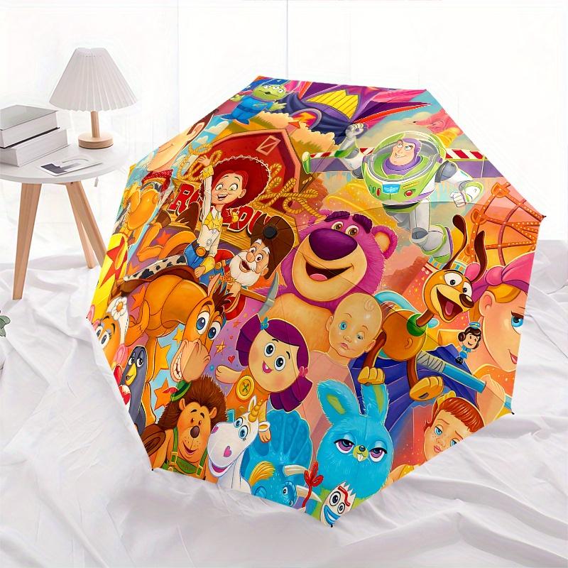 Toy Story, Pixar Automatic Opening and Closing Umbrella, Compact Travel Umbrella, Lightweight and Portable, Suitable for Beach Commuting Bus
