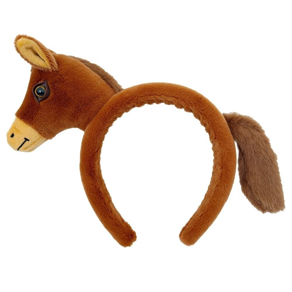 Cartoon Mascot Plush Headband Soft Pony Doll Headpiece Creative Horse Hair Hoop  Photo Props