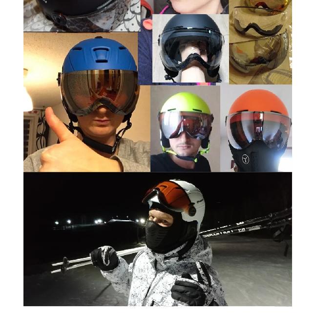 LOCLE Ski Helmet Visors of MS95 MS99 Multifunctional Wind-proof Dust-proof Spare Lens UV Protection Skiing Helmet Extra Lens