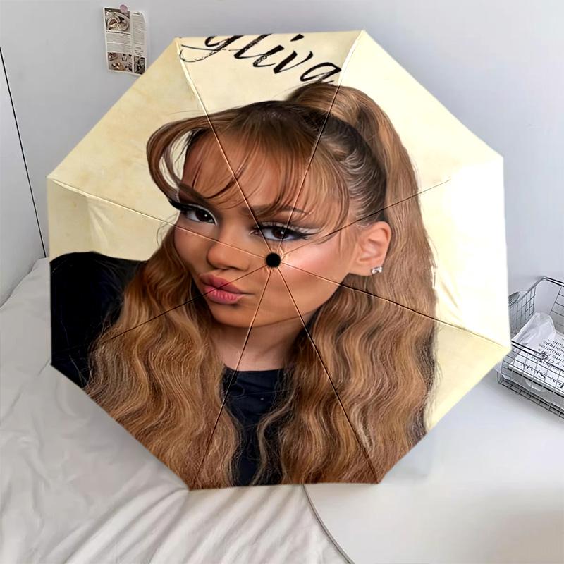 Elegant Fashion Portrait Automatic Umbrella - Suitable Travel Outdoor Portable Umbrella Birthday Gift Daily Essentials