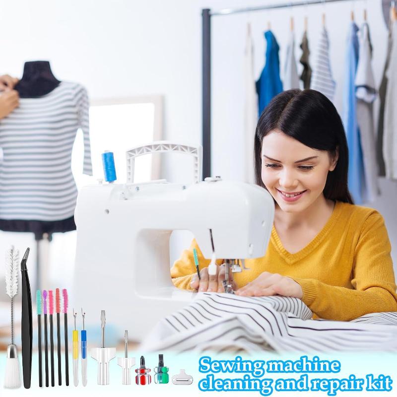 15Pcs Premium Sewing Machine Maintenance Kit Cleaning Repair Tool Set with Storage Case for Tailors Sewing Enthusiasts