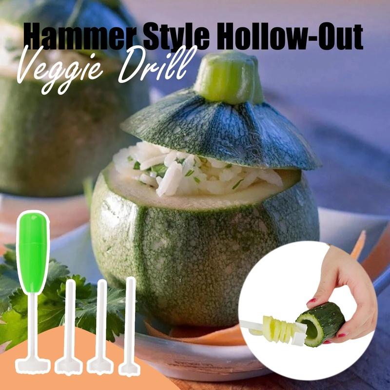 4Pcs/set Kitchen Gadget Accessory Vege Drill Digging Corer Cooking Tool Vegetable Spiral Cutter Spiralizer Creative Kitchen Item