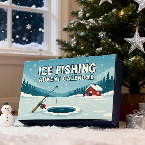 Ice Fishing Advent Calendar 2025 24 Days Ice Fishing Lures Christmas Countdown Calendar Set