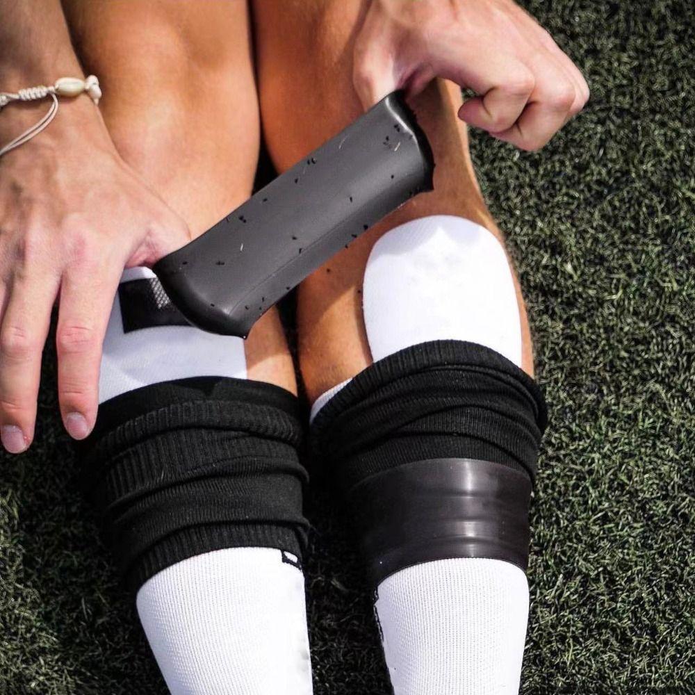 1 Pair Elastic Soccer Shin Guard Non-slip Silicone Shin Band Shin Pad Holder Cycling Sports