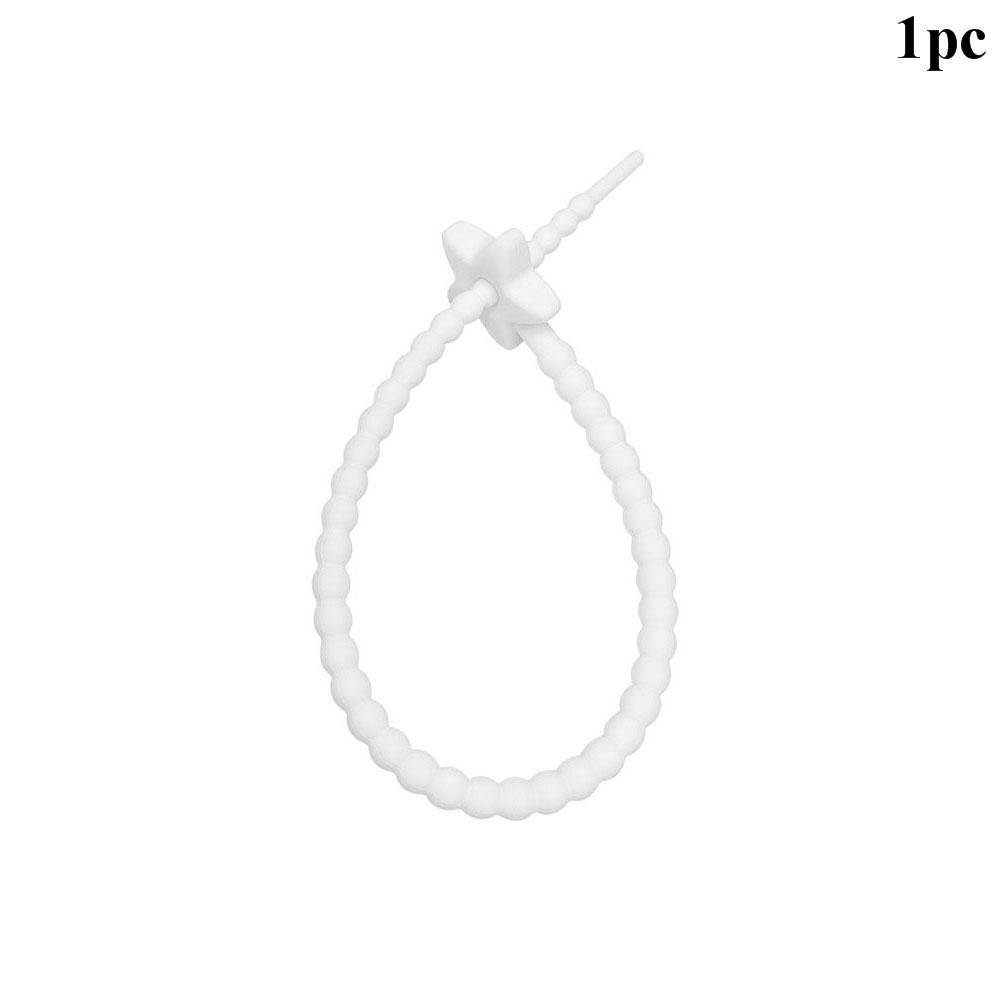 22CM 1Pc 12 Color Silicone Reusable Bag Ties Twist Wire Fasten Cable Zip Tie Headset Data Line Universal Magic