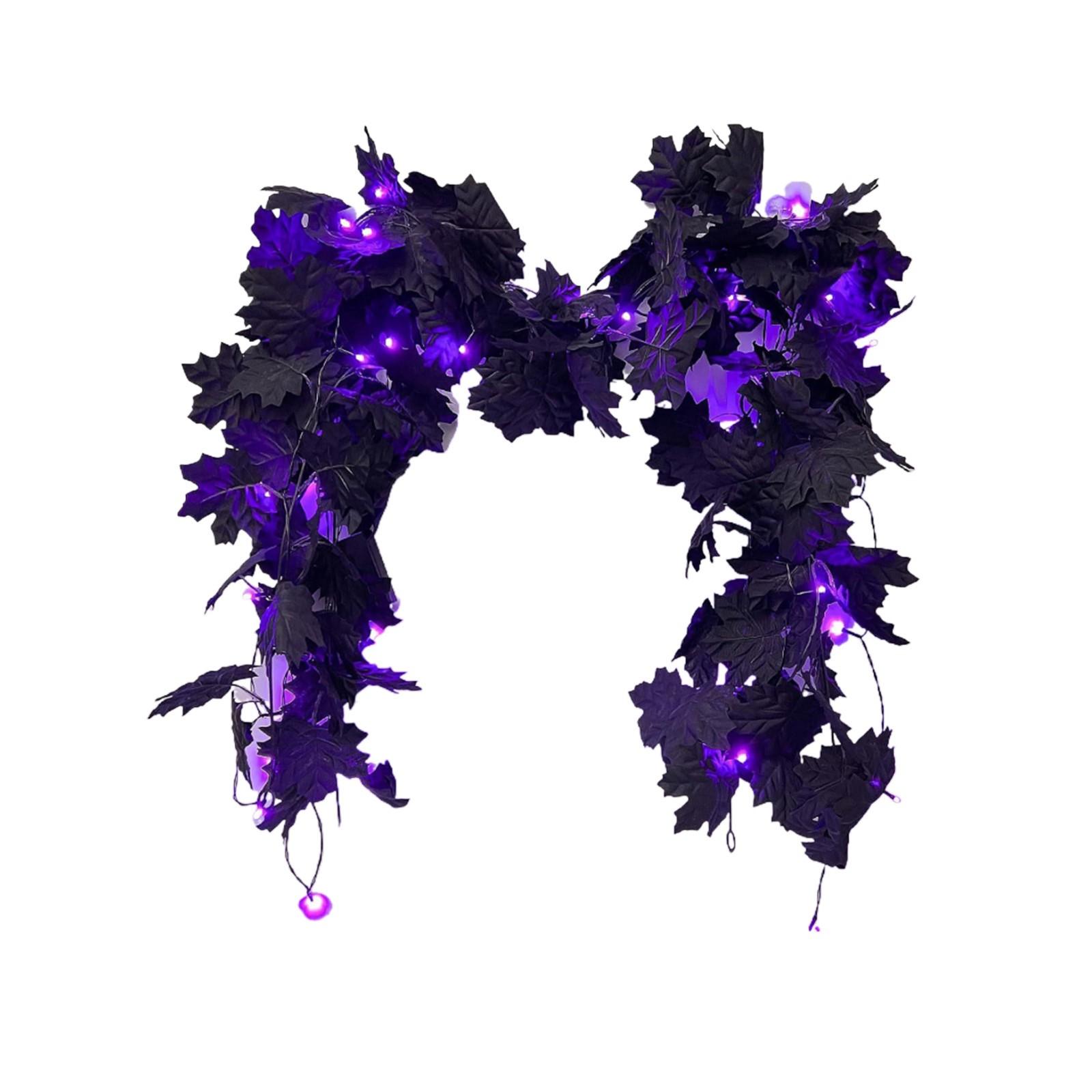 

Искусственная гирлянда из клена, освещенная искусственными осенними листьями, искусственное пластиковое растение для внутреннего украшения дома, свадьбы, сада, отеля One Size чёрный