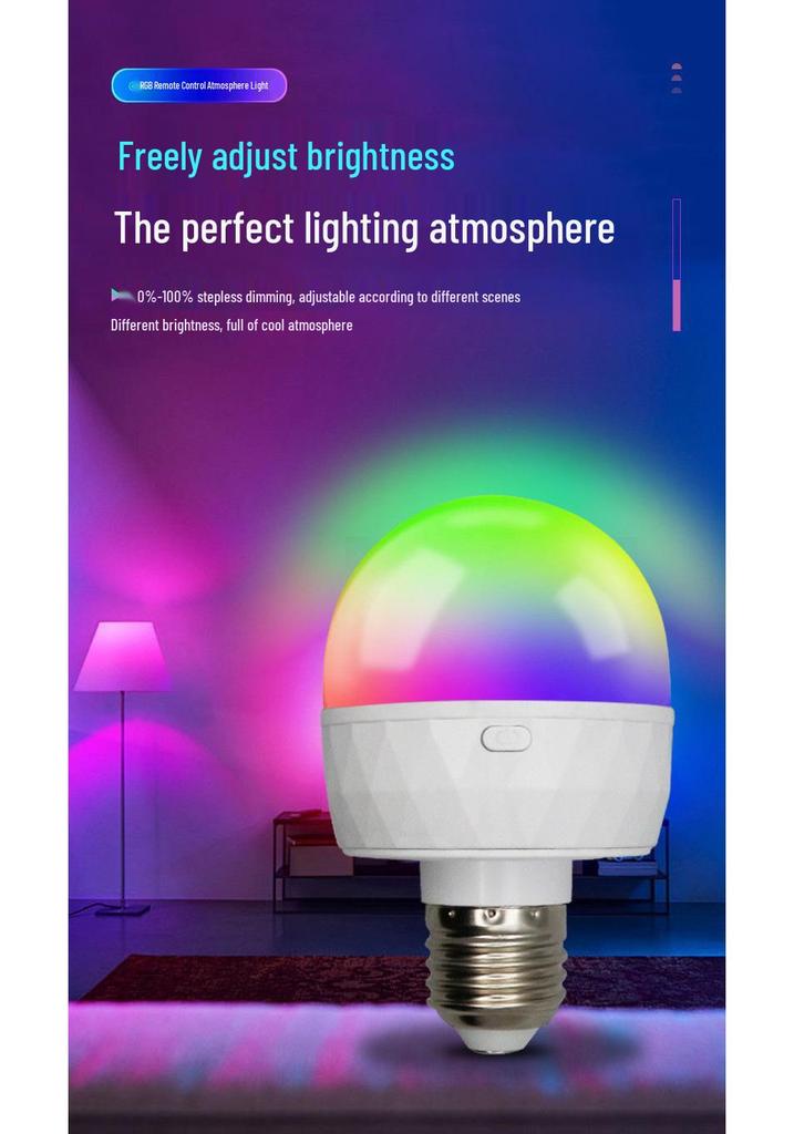 Wireless RGB LED Light Bulb with Magnet and Type-C Charging for Home, Camping, and Outdoor Use
