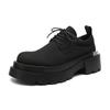 British style men's fashion original leather shoes lace-up derby shoe black trendy platform sneakers party prom footwear zapatos