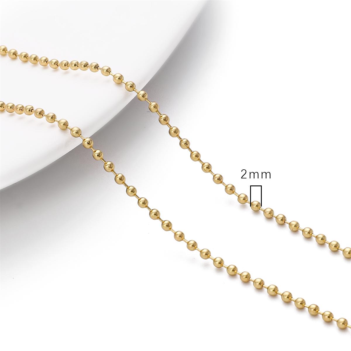 

1-метровая медная цепочка из бисера для изготовления ювелирных изделий своими руками, аксессуары для рукоделия 2mm