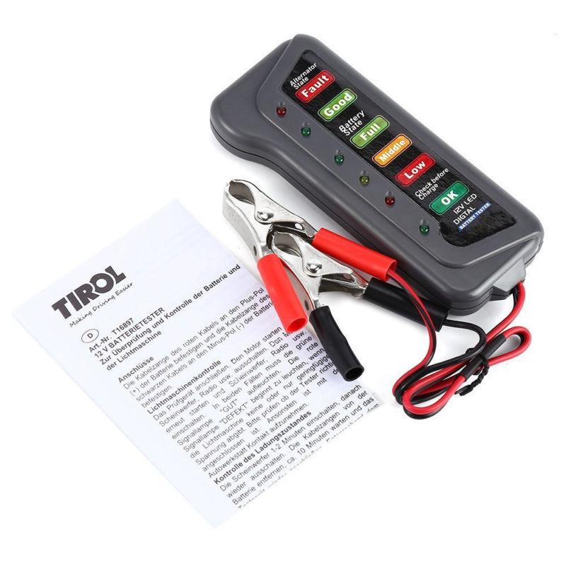 

New 12V Battery Alternator Test Tester Car Van Motorbike 6 LED Display Indicators