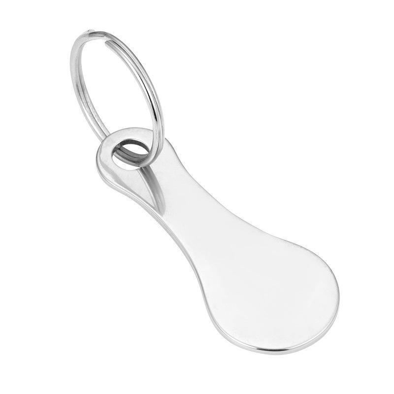 

Брелок для ключей в виде тележки для покупок из нержавеющей стали с лазерной гравировкой логотипа естественный