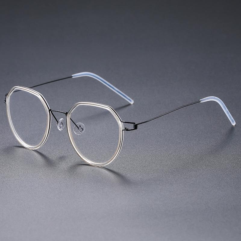Unisex Screwless Retro Round Acetate Glasses, Style Inspired by Danish Brand GILLIAN